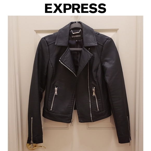 Express Jackets & Blazers - 🎉 HP 🎉 Express Vegan Leather Jacket